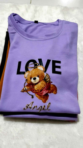Kaos Wanita Lengan Pendek 100rb Dapat 6pcs Motif Love Angel Kekinian Bahan Babyterry Premium