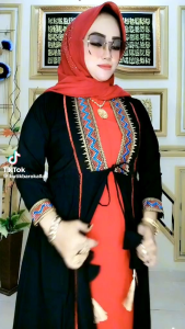 gamis bordil rompi nyatu (bahan syakilla)