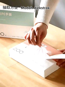 200pcs Disposable Clear PE Gloves Kitchen Working 一次性手套