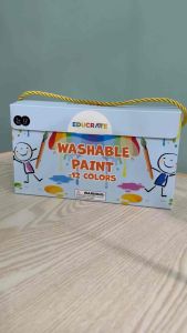 EducratePH Non toxic TEMPERA washable paint for kids toddler finger paint red blue yellow 60ml
