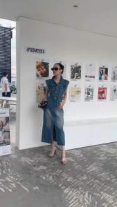 🏷️VSHOPBRAND ชุดยีนส์ เดรสยีนส์แขนกุด 3055-3 ชุดไปเที่ยว ชุดไปต่างประเทศ ชุดเท่ๆ ชุดชิคๆ