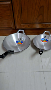 กระทะอลูมิเนียมหล่อ ด้ามดำ ตราจระเข้ 8 นิ้ว /10 นิ้ว กระทะทอดไข่