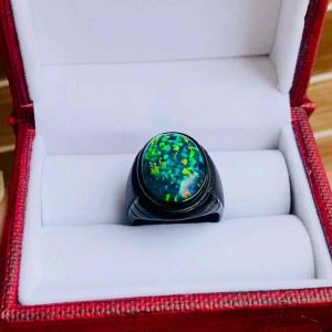 CINCIN BATU BLECK OPAL AUTRALIAN RING DOP SUPER