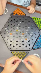 kids logical thinking Triggle Chain Rubber Band Game Educational Board Chess Game for Family Game