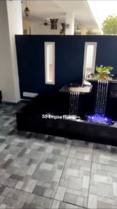 S3 Black 8x3.5 Feng Shui Sandstone Water Pond Fountain Garden Water Feature Balinese 风水流水喷泉瀑布池 3f Fish Waterfall