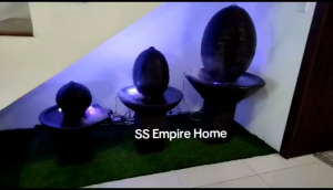 S188 ALL Black Ball Egg Feng Shui Water Fountain Trophy Pond Kolam Air Sandstone Garden Water Feature 风水流水喷泉瀑布池 Home