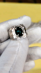 Natural Zambian Emerald Oval 2.90 carat silver 925 ring