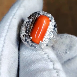 Cincin Natural Untreated Marjan Italy 6.80 carat silver casting handmade