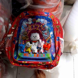 TAS RANGSEL ANAK 3D. TIMBUL LED ANAK PEREMPUWAN. TK / KALAKTER TIMBUL (DUA RUWANG)