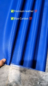 BLUE CARBON PREMIUM/ORIGINAL LEATHER MOTORCYCLE SEATCOVER