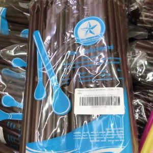 หลอดตรง ปลายช้อน 8 มิล ไม่ห่อ หลอดดื่มน้ำ หลอดดูดน้ำ หลอดกาแฟ หลอด 100 เส้น