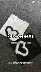 SM COLLECTIONN ATASAN BLACK WHITE LOVE WANITA DTF