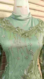 Kebaya Modern Wisuda Tunangan Hijau Sage 230