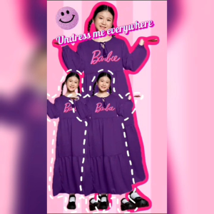 Little Pineapple Dress Gamis Linen Barbie Bordir Anak 9-14Y