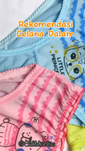 Celana Dalam Anak Perempuan Motif Garis Depan Karakter Kartun Lucu Usia 1-8 Tahun
