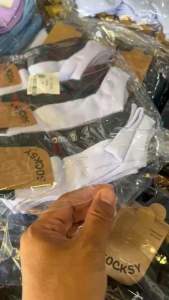 ถูกพัฒนาผู้ชาดถุงเท้านักเรียนข้อสั้น ดำพื้นเทา คลุมตาตุ่ม ถูกพัฒนาผู้ชาดผ้าหนา ขนาดฟรี