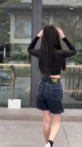 กางเกงยีนส์คาร์โก้ขาสั้น (ผู้หญิง ผู้ชาย ใส่ได้)  แบรนด์ BLACK ROSE JEANS (BR34 ) Early Bird1