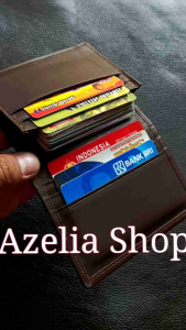 dompet kartu nama kulit sapi asli-pria-wanita-slim wallet-hitam polos garut-azeliashop-azelia shop-premium-murah