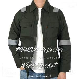 TANKER 100% Cotton Safety Jacket | Premium Reflective Jacket | Work Jacket | Size S-8XL | TK001