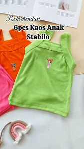 Paket Isi 6 Kaos Singlet Anak Motif Cewek Murah