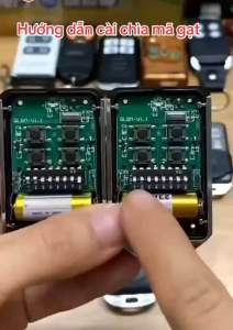 Remote chìa khóa cửa cuốn mã gạt phím viền inox sang trọng nhựa ABS chống va đập tần số 433mhz