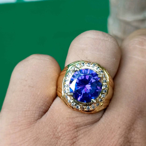 Cincin batu kecubung ungu cutting top quality