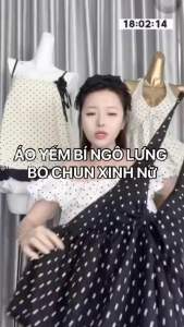 ÁO  YẾM  NỮ BÍ Ngố lưng  Bo chun  có  mút dễ thương