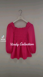 SABRINA KERUT TANGAN PANJANG TALI BELAKANG BANGKOK (ld 80-90cm)