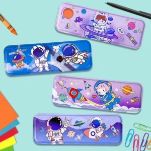 Kids Cartoon Metal Pencil Box Double-layer Iron Pencil Case School Stationary Quality LPY55-9