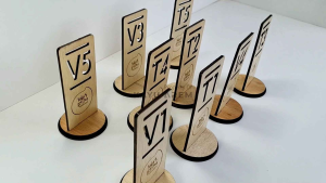 Custom Nomor Meja Kayu Plywood Laser cut |Nomer Resto Cafe grafir logo