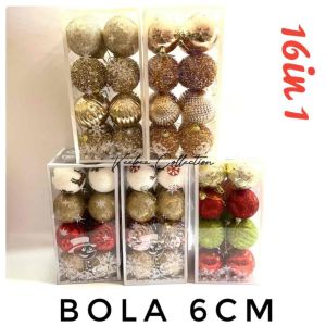 Bola Natal Ukuran 6cm & Dekorasi Pohon Natal