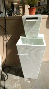 S4 Large White Slab Feng Shui Water Fountain Square Pond Kolam Air Sandstone Garden Water Feature 风水流水喷泉瀑布池 Waterfall