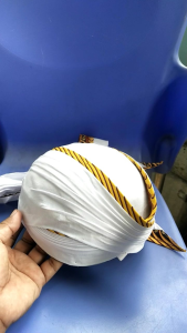 Blangkon Jogja Lipat Sliwir Putih Motif Samurai Coklat Mantapp