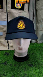 หมวกอปพร หมวกเมตตากล้าหาญ หมวกอาสาสมัครป้องกันฝ่ายพลเรือน อย่างดี แบบก้ามปูปรับหลัง ดำ