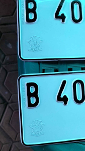 PLAT NOMOR MOTOR STANDAR BERLOGO KORLANTAS 2PCS/SEPASANG