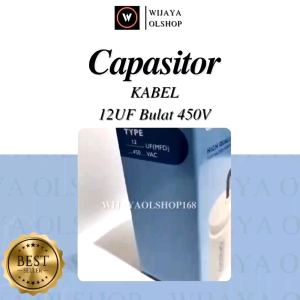 Kapasitor 12uf 450VAC Bulat Kabel/AKENO