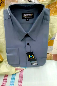 kemeja pria reguler polos warna abu tua✔️kemeja pria polos lengan panjang
