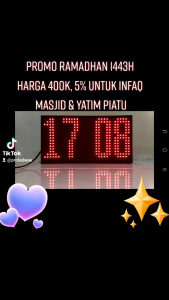 jam digital sholat 3 panel satu warna