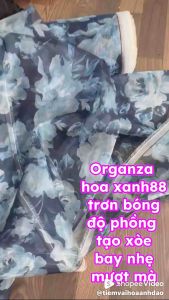 Vải Oganza Hoa- Gấm xốp tơ xốp Hàn Quốc trắng xinh trẻ đẹp.may váy áo quyến rũ