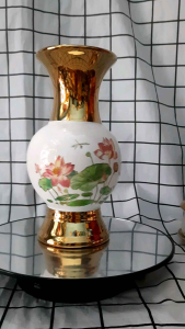 Bộ sản phẩm thờ cúng sứ sen hồng xi vàng_giá 1 sp