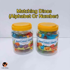 Little White Kids Dinosaur Matching Set Montessori Colors Early Learning Pairing Mainan kanak pasangan 儿童早教恐龙字母数字颜色配对玩具
