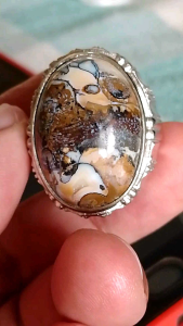 CINCIN BATU AKIK KARANG NUNGGAL MOTIF NATURAL