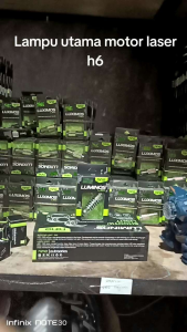 LUMINOS LAMPU LED H6 Ls2 LASER 2 WARNA HI LOW putih kuning +
