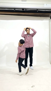 Kemeja Dusty Ungu Couple Ayah & Anak: Kemeja Polos Lengan Panjang