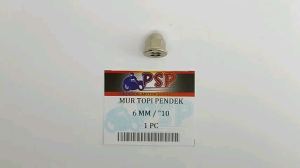 Mur Topi Pendek 6mm K10 (Harga Per 1 PC) - Mor Mur Ring Baut Baud Flange Fleng Pleng Topi Cap Pendek Drat 6 mili M6 Kunci 10 Universal Untuk Berbagai Keperluan