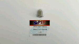 Mur Topi Tinggi 8mm K12 Croom (Harga Per 1 PC) - Mor Mur Ring Baut Baud Flange Fleng Pleng Topi Cap Panjang Drat 8 Mili Kunci 12 Universal Untuk Berbagai Keperluan