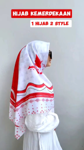 Hijab Merah putih agustusan Hijab kemerdekaan