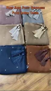 Segi Empat Paris Tassel Swarovski ||HIJAB Paris Jambul Payet Tabur Swarovski