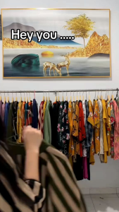 Setelan Wanita Motif Salur Terbaru