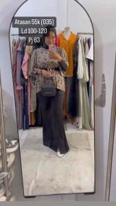 Atasan Coklat Bunga Hitam